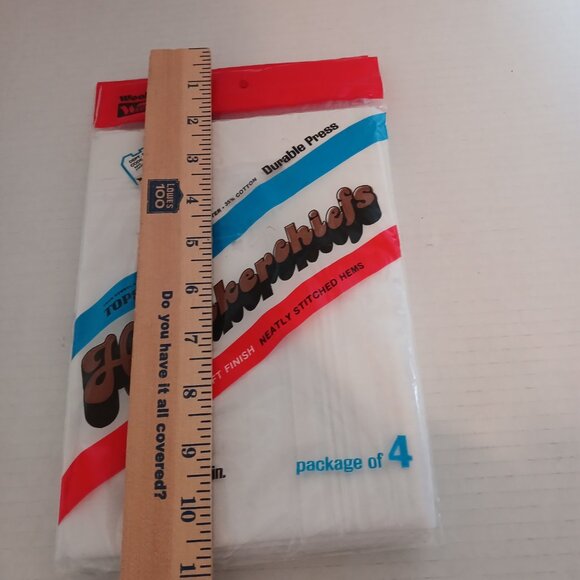 Vintage Woolworth Woolco Men's Handkerchiefs Bundle Cotton Blend 2 Packages of 4 - Picture 5 of 6